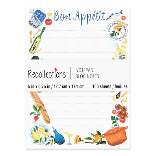 5" x 6.75" Bon Appétit List Notepad by Recollections™, 100 Sheets